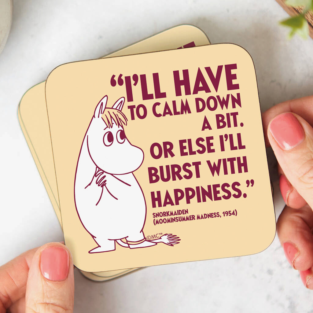 Moomin Happiness Moominsummer Madness Snorkmaiden Quote Wooden Single Coaster