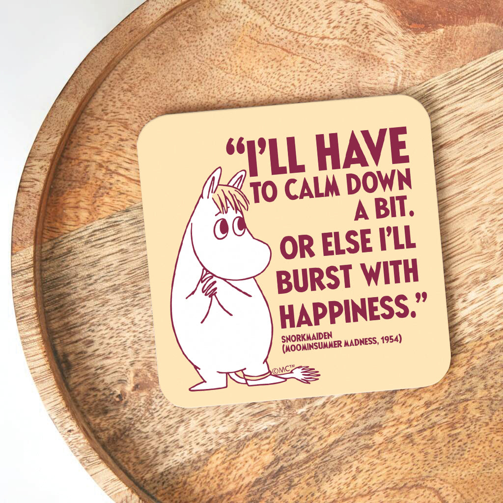 Moomin Happiness Moominsummer Madness Snorkmaiden Quote Wooden Single Coaster