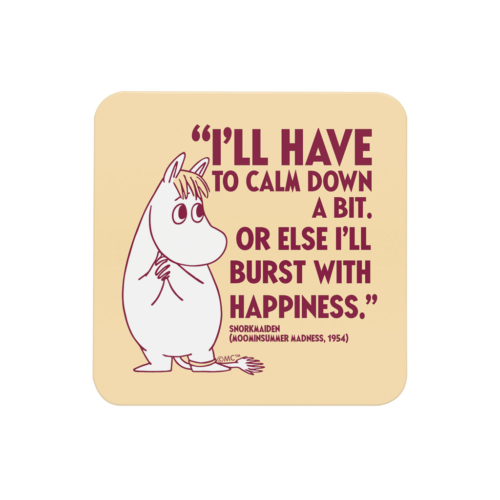 Moomin Happiness Moominsummer Madness Snorkmaiden Quote Wooden Single Coaster