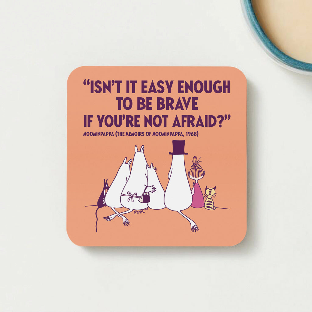 Moomin Be Brave The Memoires Of Moominpappa Quote Wooden Single Coaster