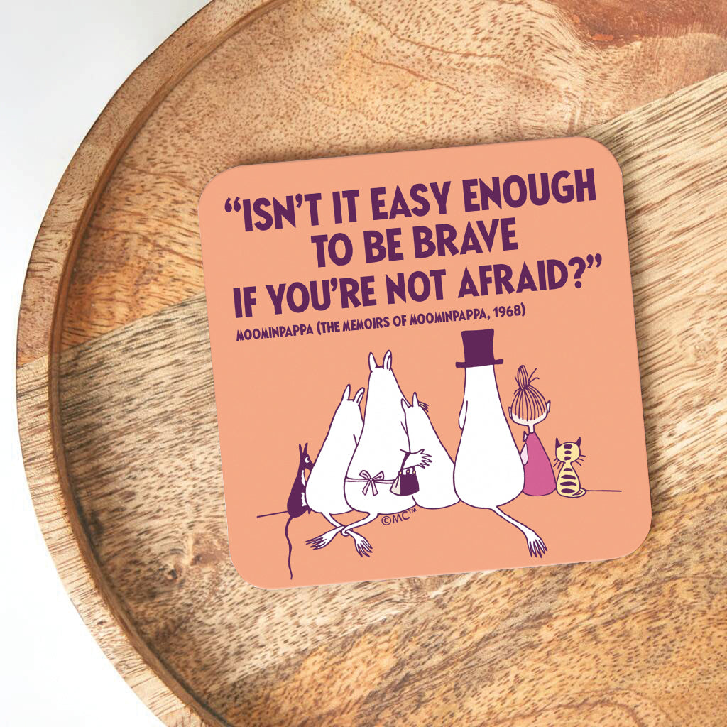 Moomin Be Brave The Memoires Of Moominpappa Quote Wooden Single Coaster