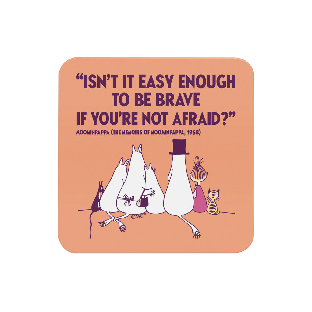 Moomin Be Brave The Memoires Of Moominpappa Quote Wooden Single Coaster