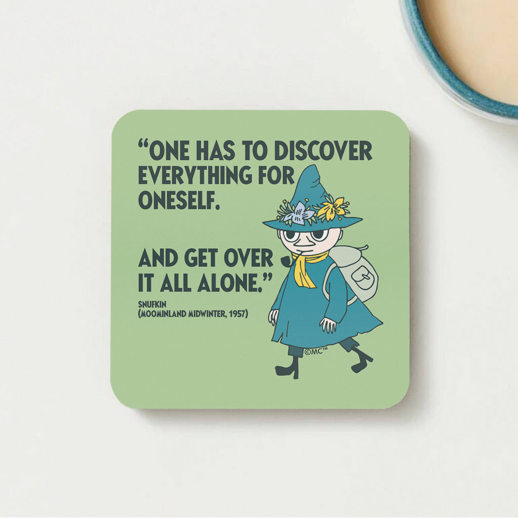 Moomin Discover Moominland Midwinter Snufkin Quote Wooden Single Coaster