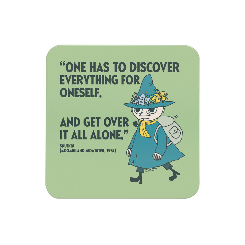 Moomin Discover Moominland Midwinter Snufkin Quote Wooden Single Coaster