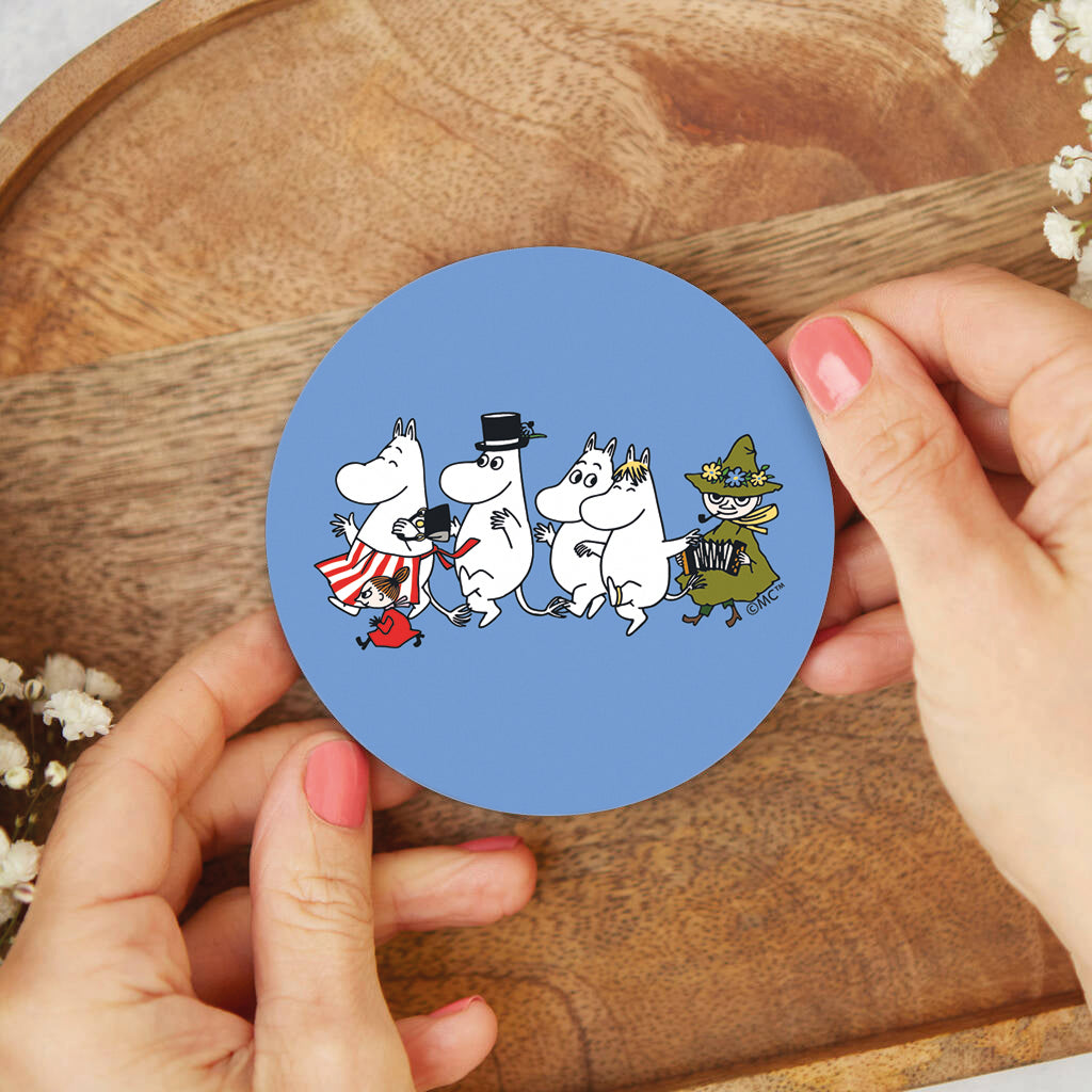 Moomin Family Walking Wooden Single Coaster