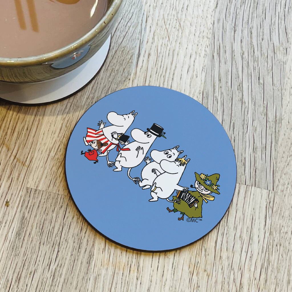 Moomin Family Walking Wooden Single Coaster