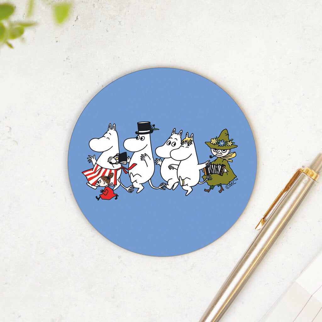 Moomin Family Walking Wooden Single Coaster