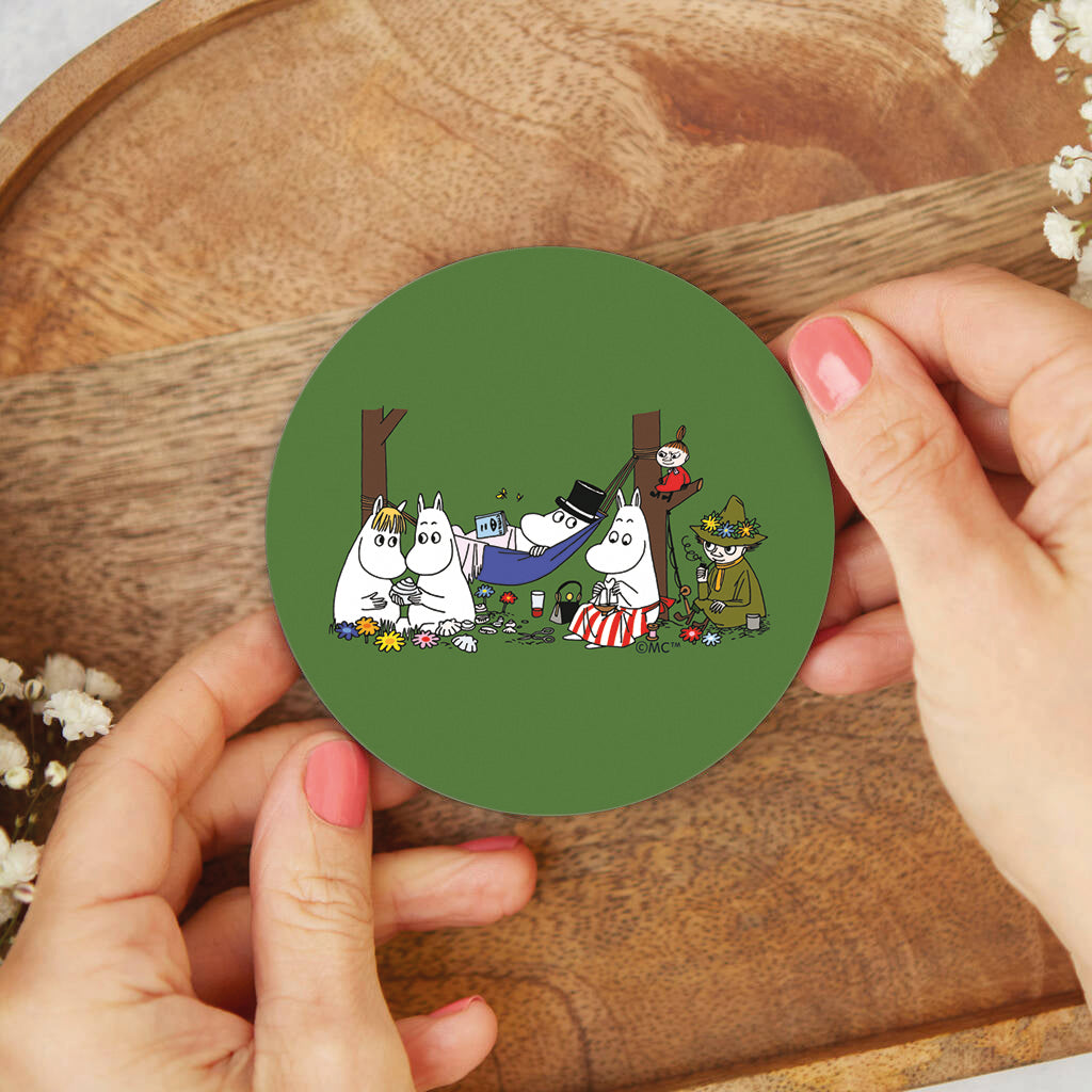 Moomin Family Camping Wooden Single Coaster