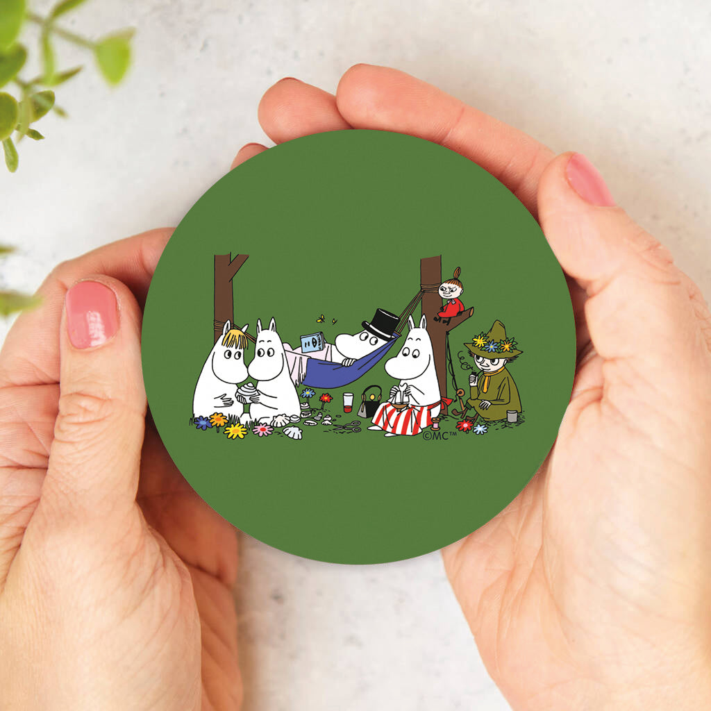 Moomin Family Camping Wooden Single Coaster