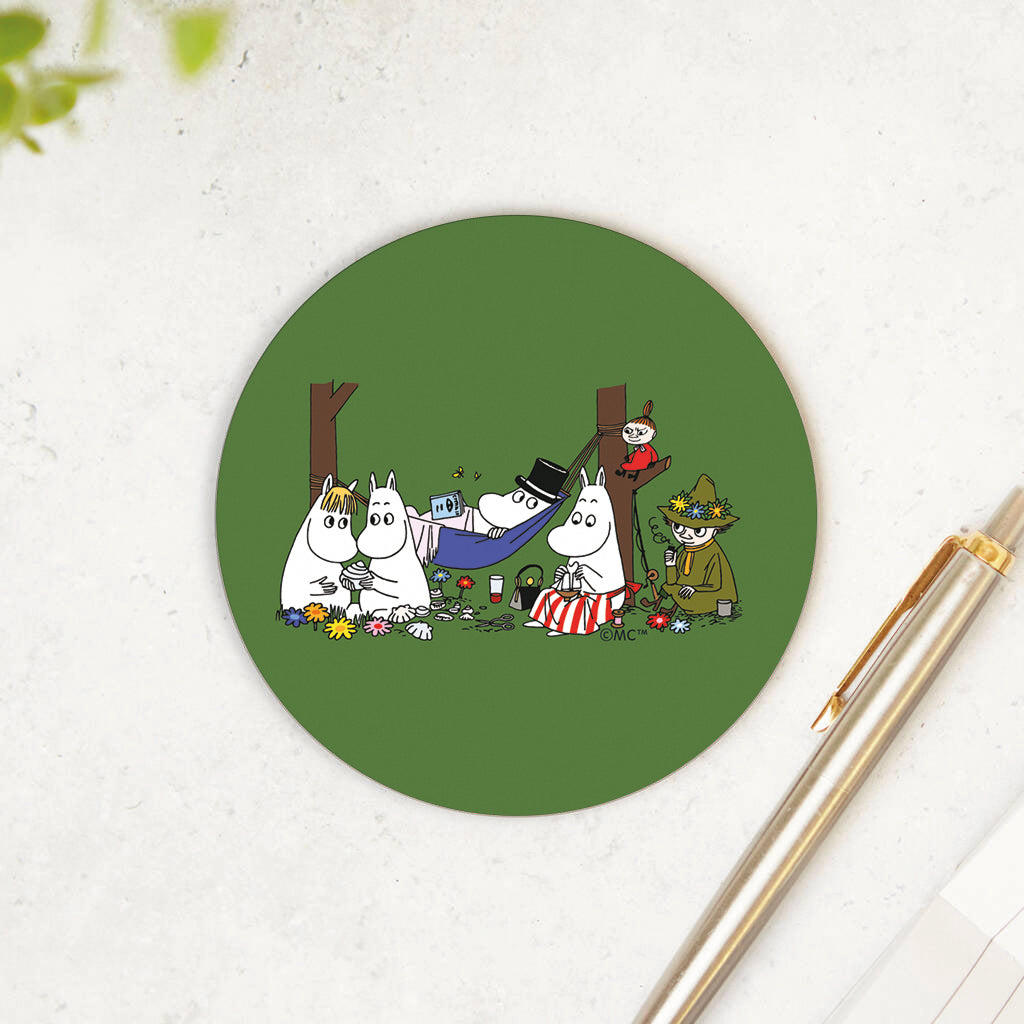 Moomin Family Camping Wooden Single Coaster