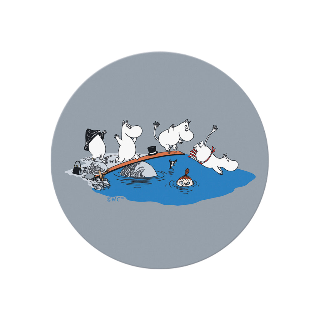 Moomin Family Swimming Wooden Single Coaster