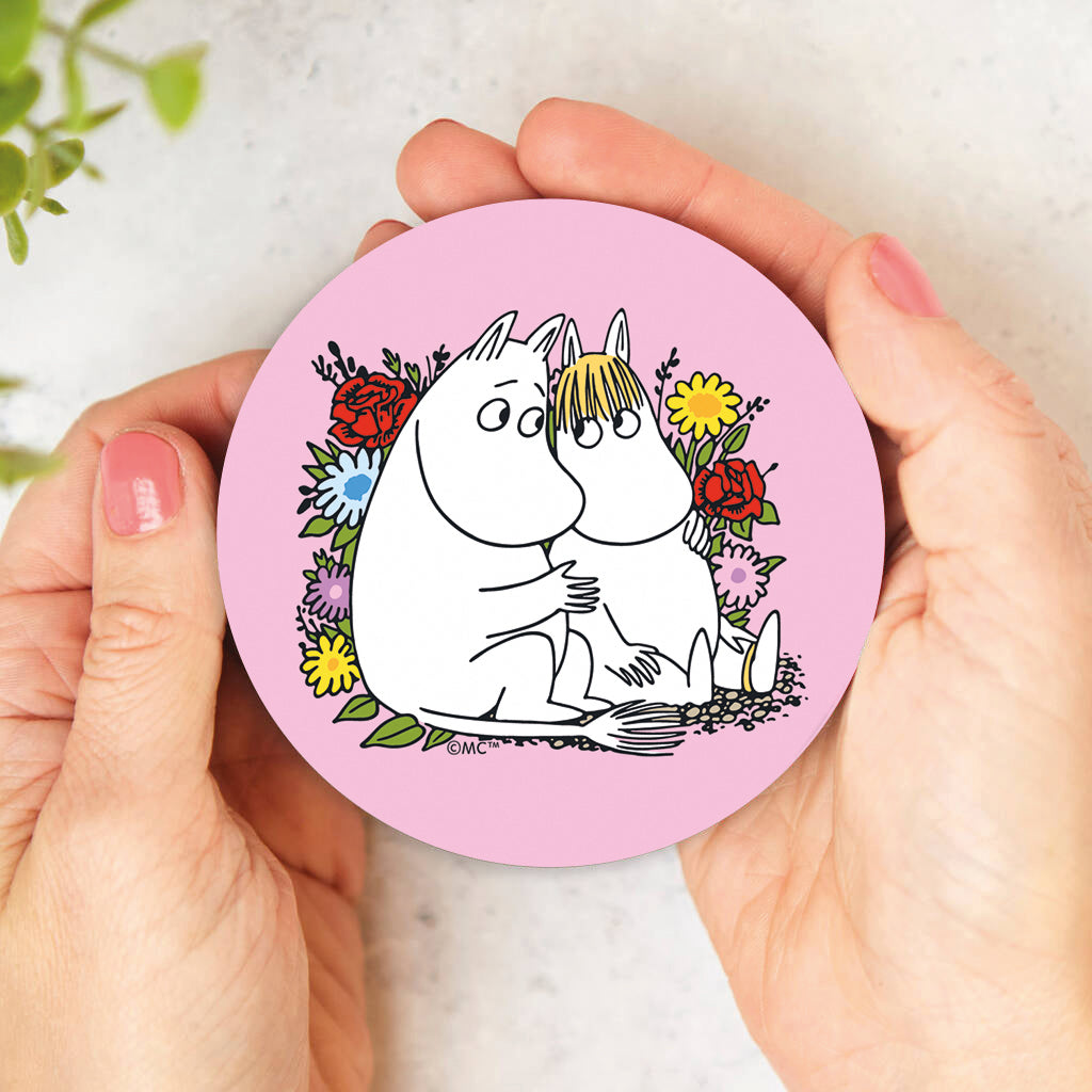 Moomin Moomintroll And Snorkmaiden Flowers Wooden Single Coaster