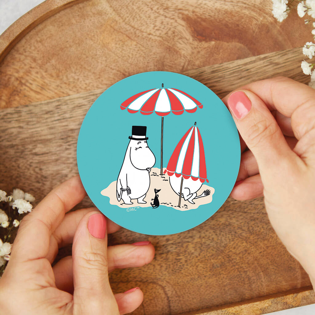 Moomin Moominpappa At The Beach Wooden Single Coaster | Moomin Shop US