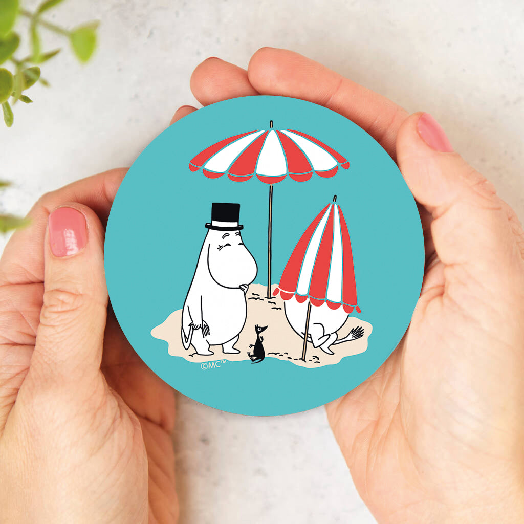 Moomin Moominpappa At The Beach Wooden Single Coaster