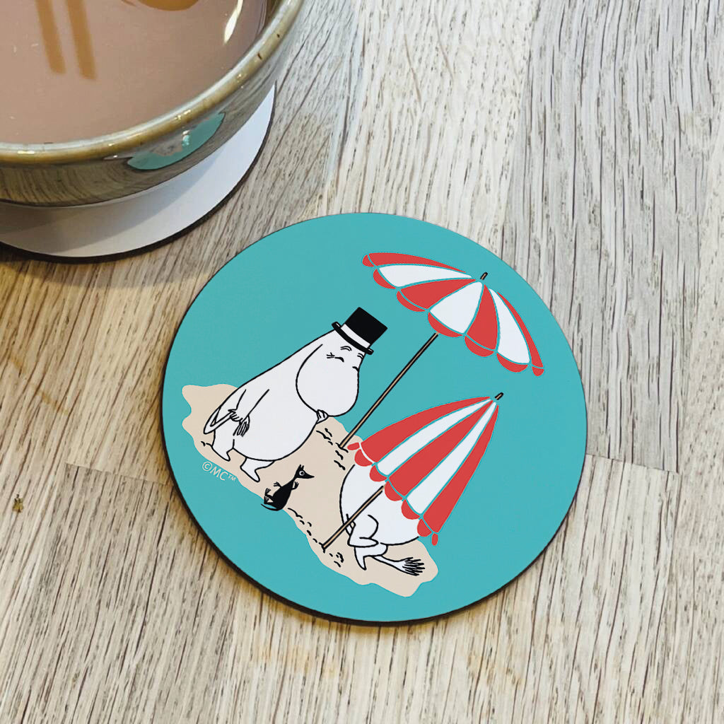 Moomin Moominpappa At The Beach Wooden Single Coaster