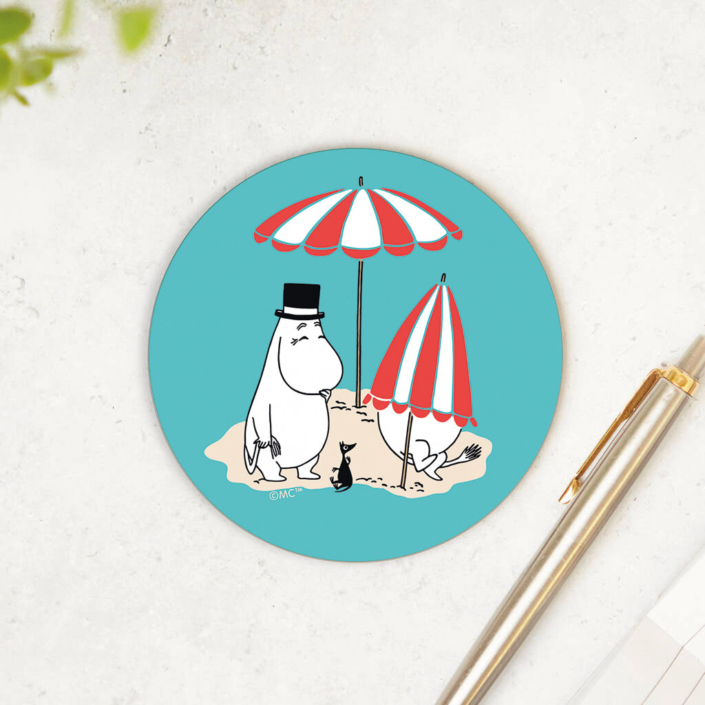 Moomin Moominpappa At The Beach Wooden Single Coaster