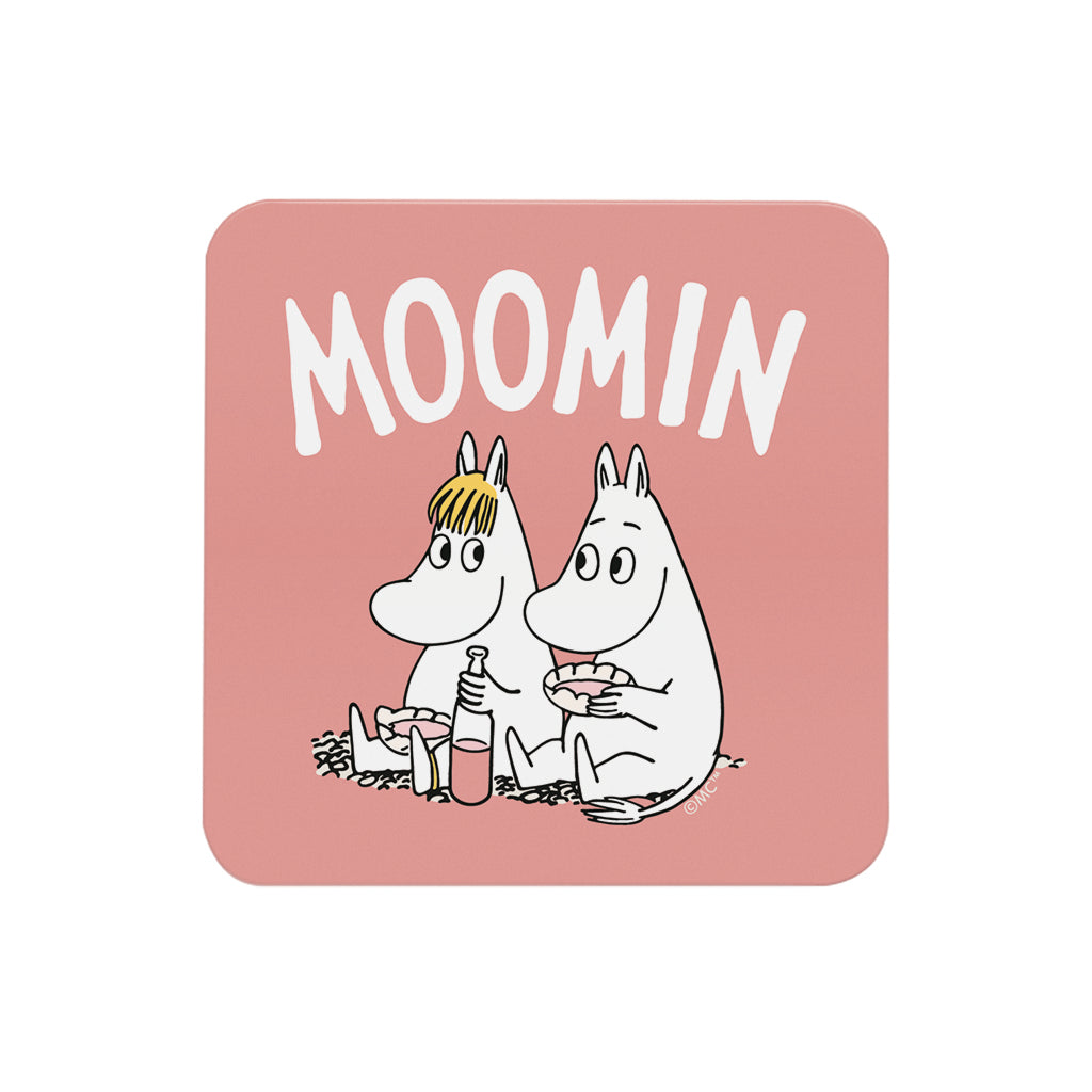 Moomin Moomintroll And Snorkmaiden Picnic Wooden Single Coaster