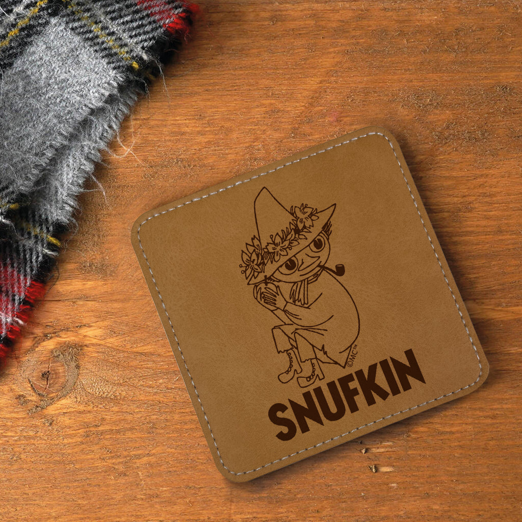 Moomin Snufkin Faux Leather Square Coaster | Moomin Shop US