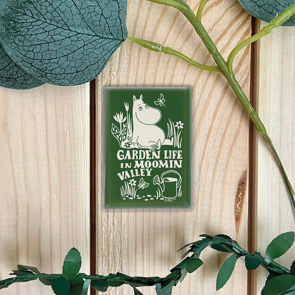 Moomin Garden Life In Moomin Valley Dark Green Glass Fridge Magnet