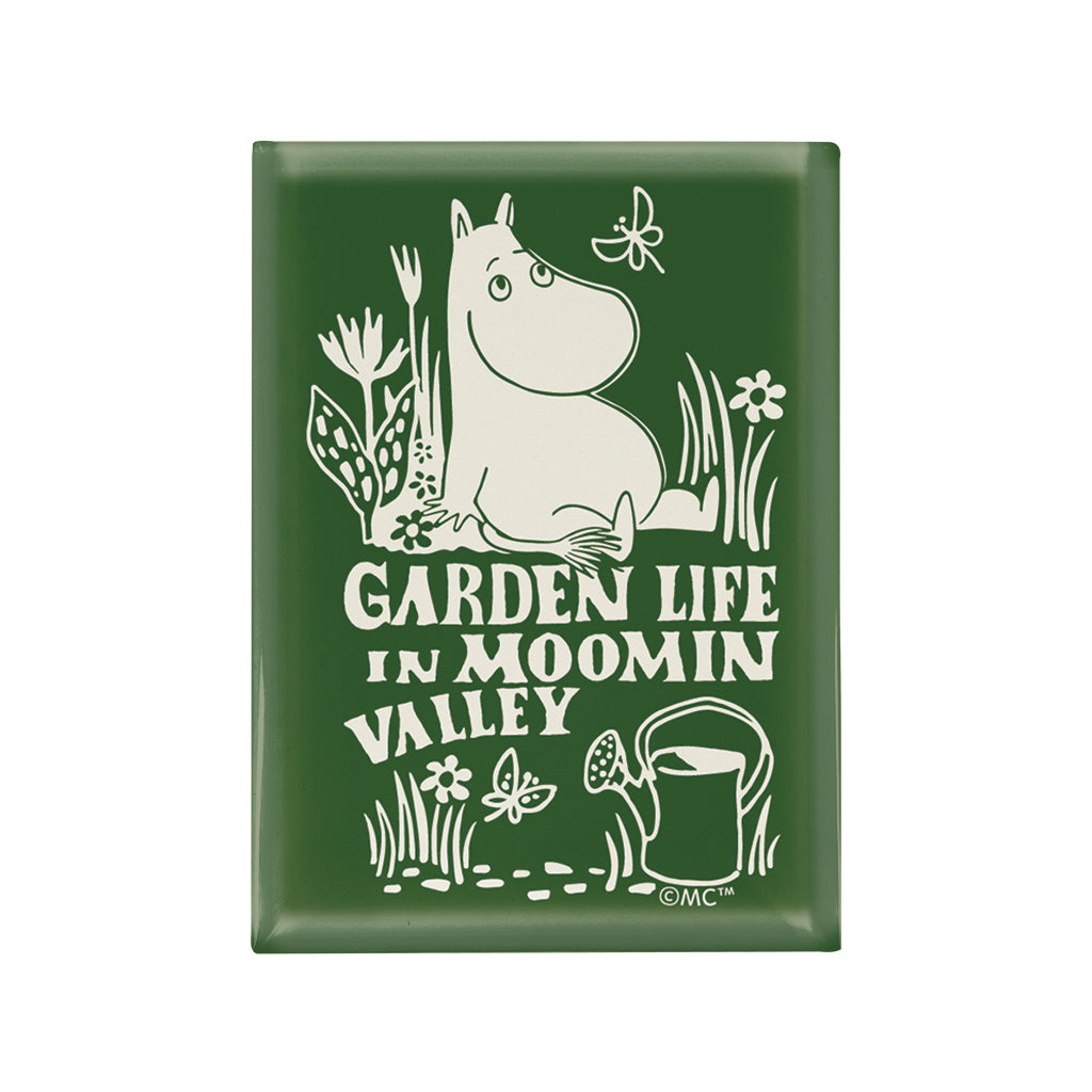 Moomin Garden Life In Moomin Valley Dark Green Glass Fridge Magnet