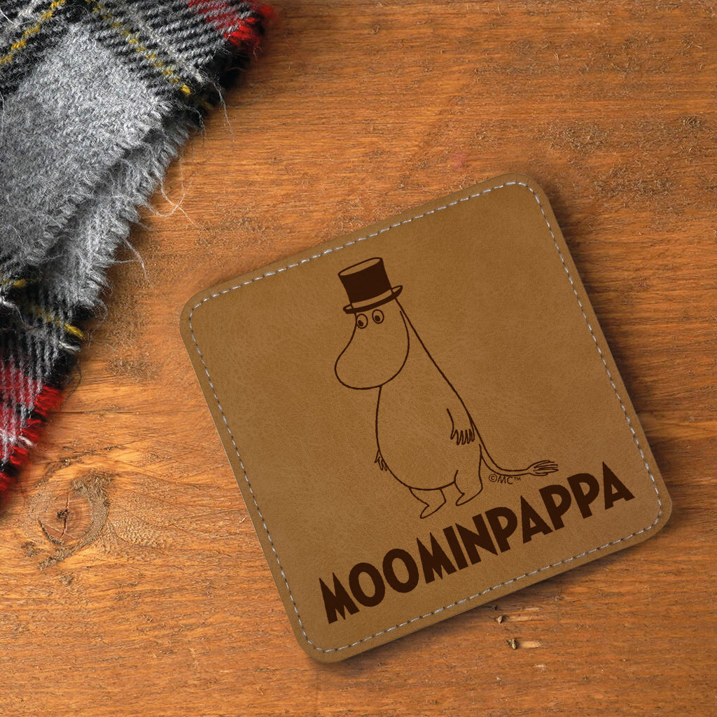 Moomin Moominpappa Faux Leather Square Coaster