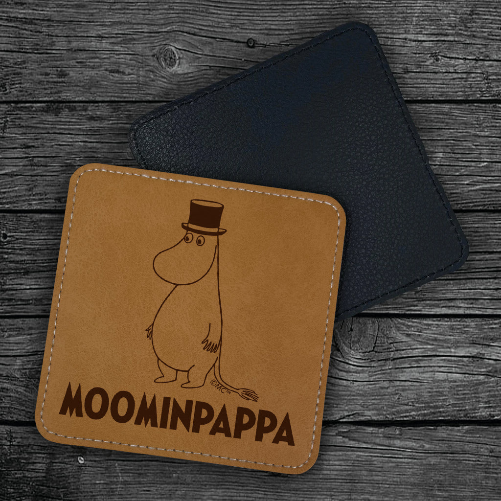 Moomin Moominpappa Faux Leather Square Coaster