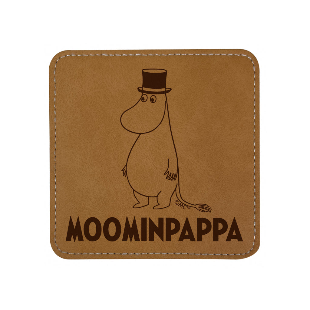 Moomin Moominpappa Faux Leather Square Coaster