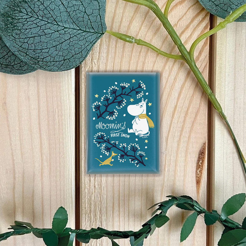 Moomin First Snow Teal Glass Fridge Magnet | Moomin Shop US