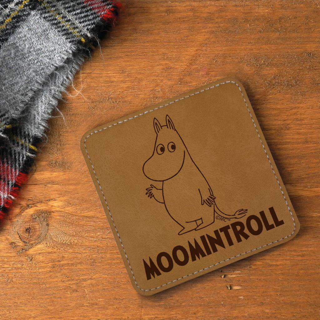 Moomin Moomintroll Faux Leather Square Coaster | Moomin Shop US