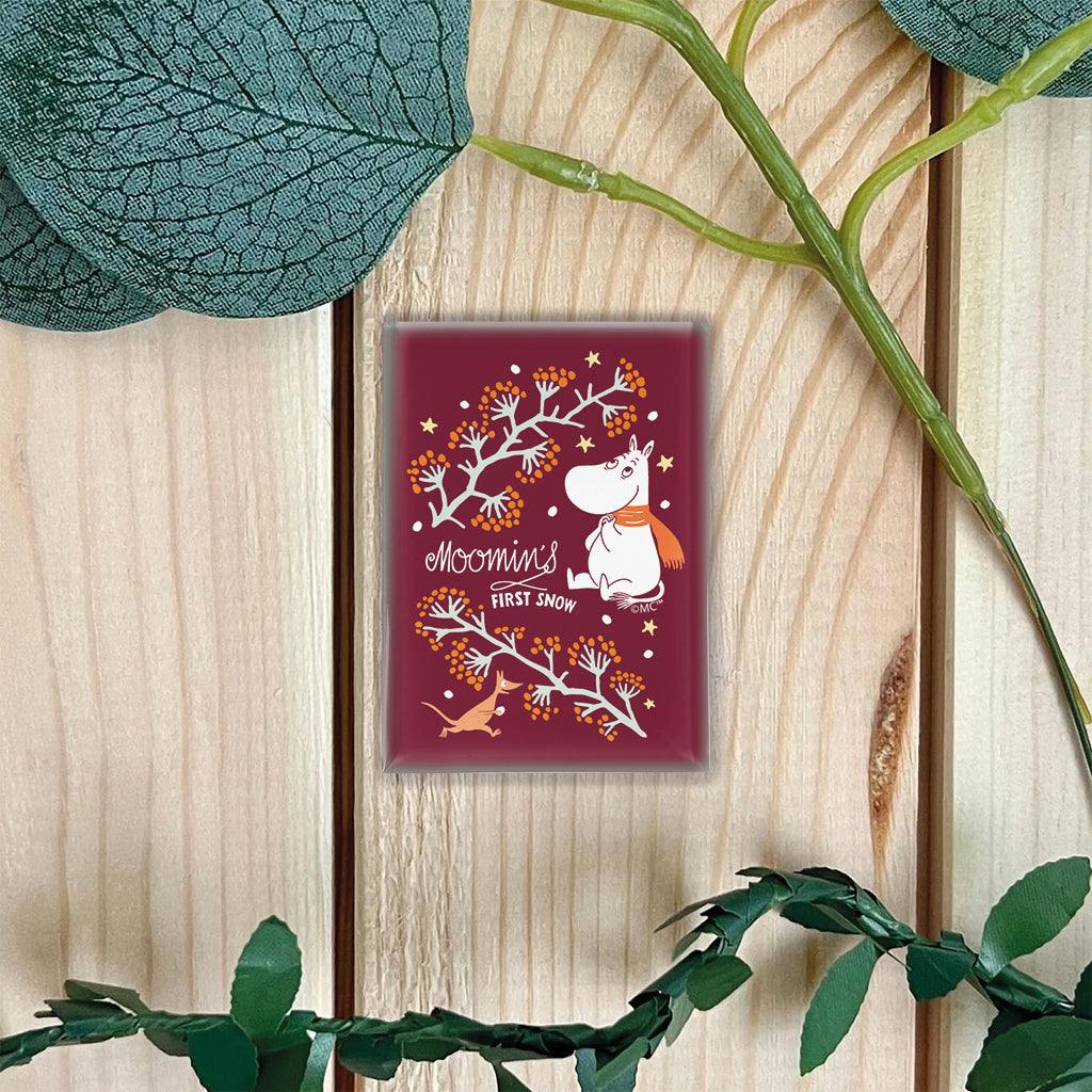 Moomin First Snow Red Glass Fridge Magnet