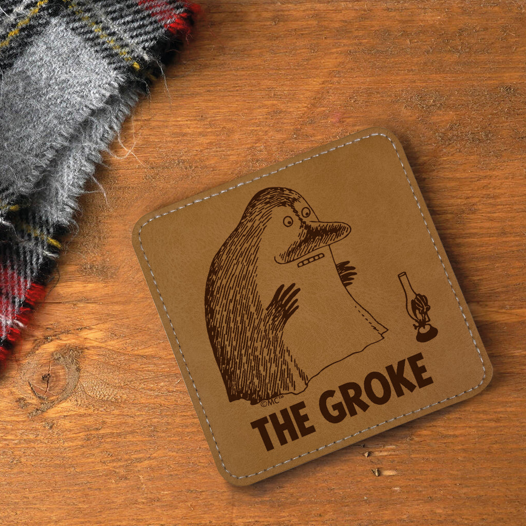 Moomin The Groke Faux Leather Square Coaster