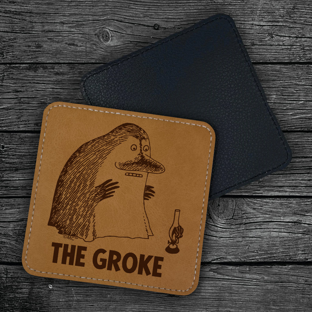 Moomin The Groke Faux Leather Square Coaster | Moomin Shop US