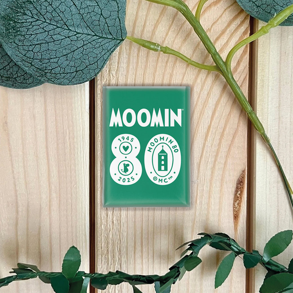 Moomin 80th Anniversary 1945-2025 Teal Glass Fridge Magnet