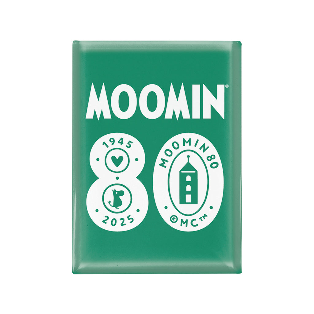 Moomin 80th Anniversary 1945-2025 Teal Glass Fridge Magnet