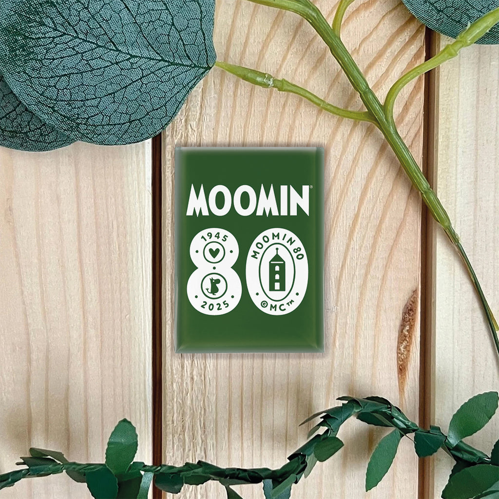 Moomin 80th Anniversary 1945-2025 Green Glass Fridge Magnet