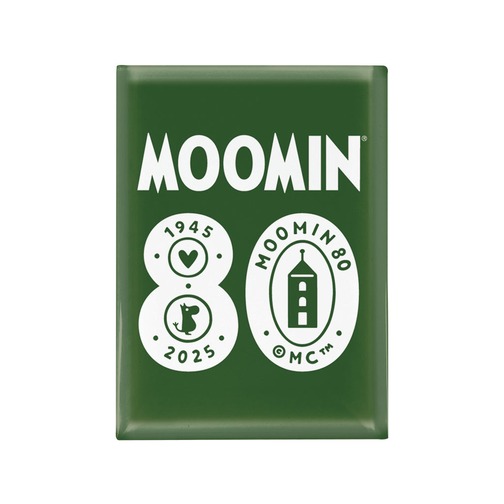 Moomin 80th Anniversary 1945-2025 Green Glass Fridge Magnet