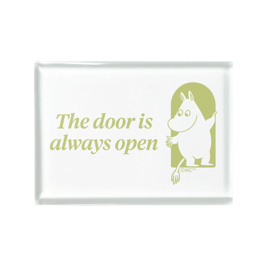 Moomin 80th Anniversary The Door Is Always Open White Glass Fridge Magnet