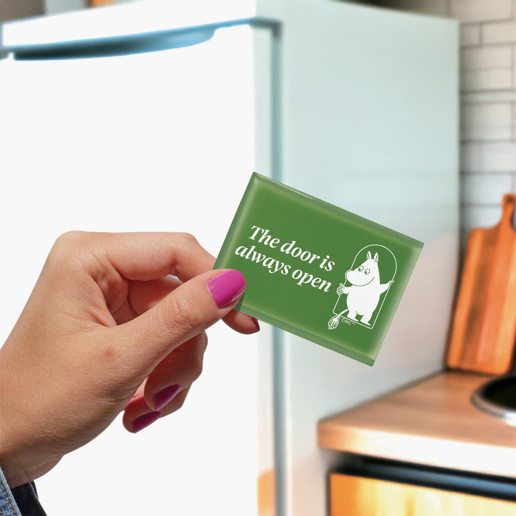 Moomin 80th Anniversary The Door Is Always Open Green Glass Fridge Magnet | Moomin Shop US