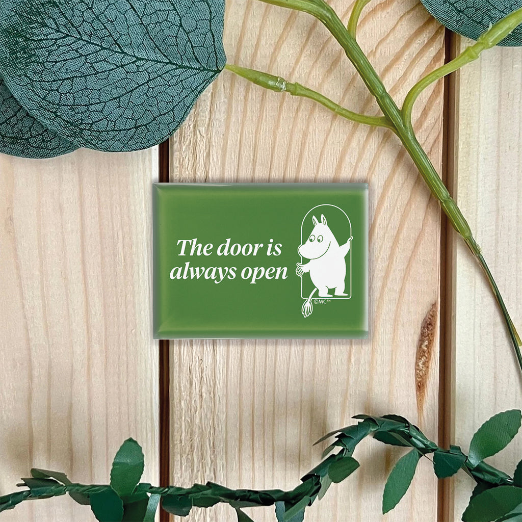 Moomin 80th Anniversary The Door Is Always Open Green Glass Fridge Magnet