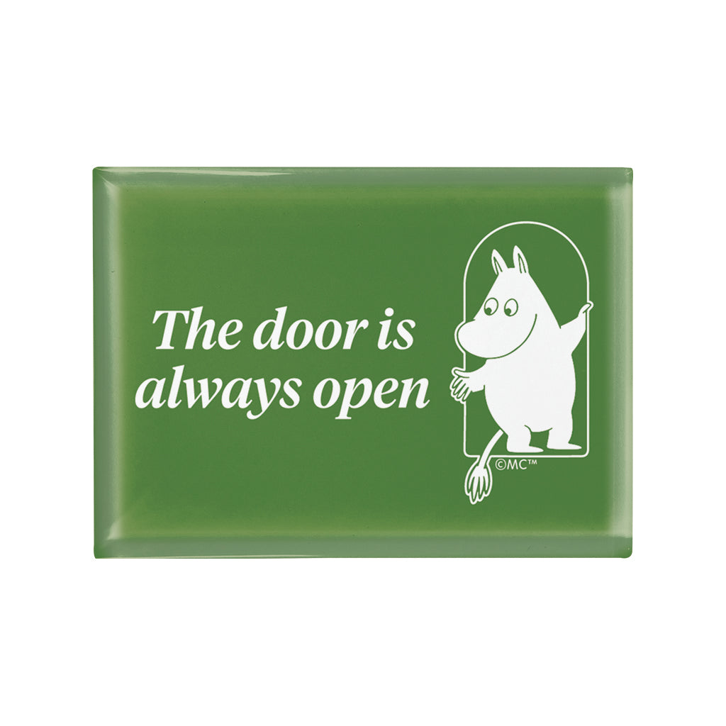 Moomin 80th Anniversary The Door Is Always Open Green Glass Fridge Magnet