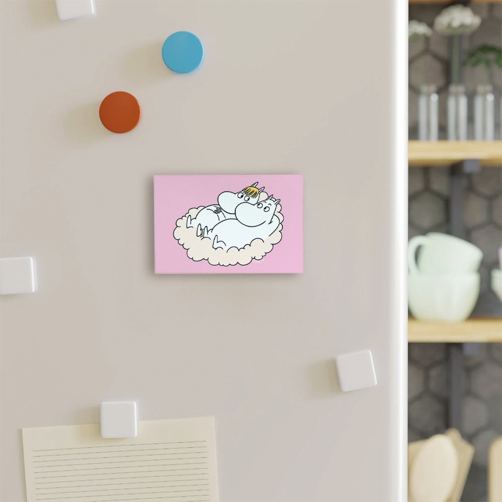 Moomin Moomintroll And Snorkmaiden On Cloud Wooden Fridge Magnet | Moomin Shop US