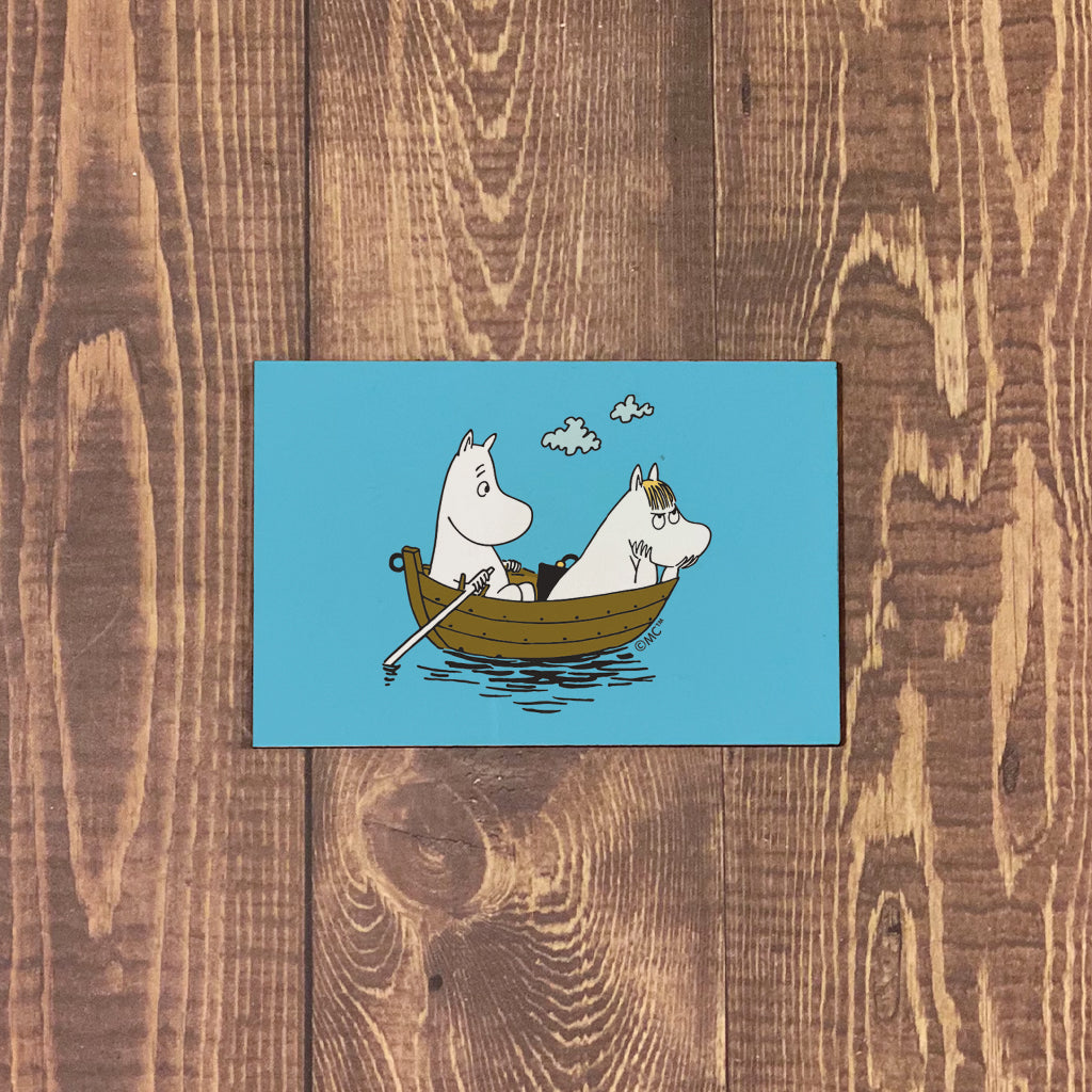 Moomin Moomintroll And Snorkmaiden Sailing Natural Wooden Fridge Magnet