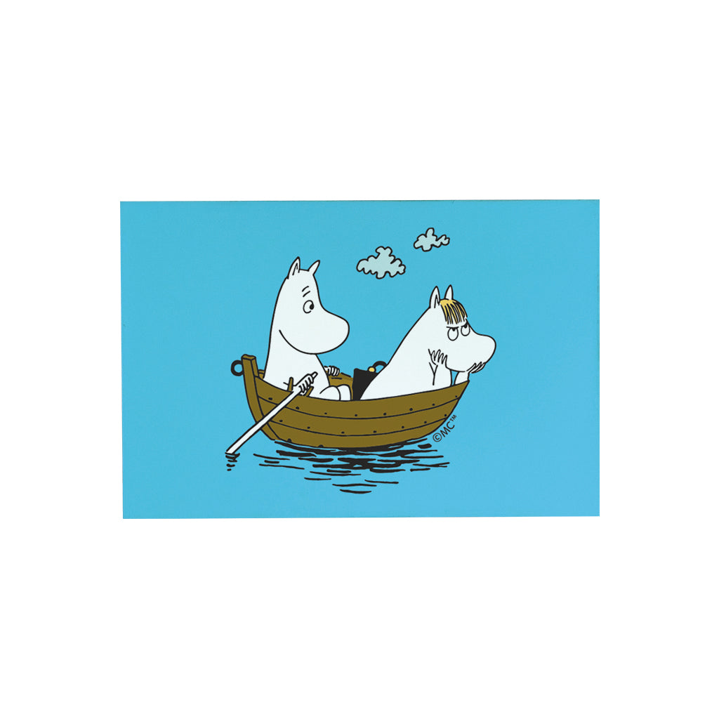 Moomin Moomintroll And Snorkmaiden Sailing Natural Wooden Fridge Magnet | Moomin Shop US