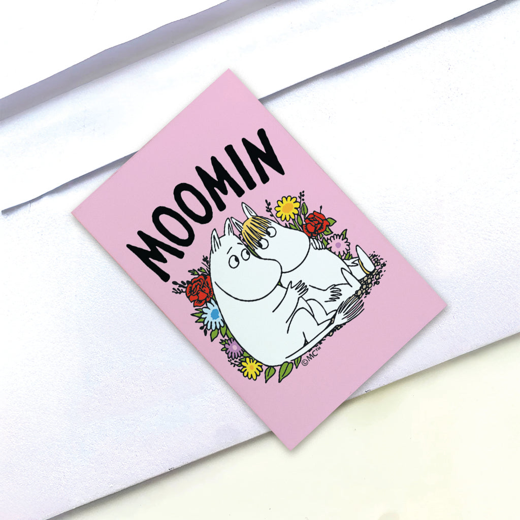 Moomin Moomintroll And Snorkmaiden Flowers Wooden Fridge Magnet | Moomin Shop US