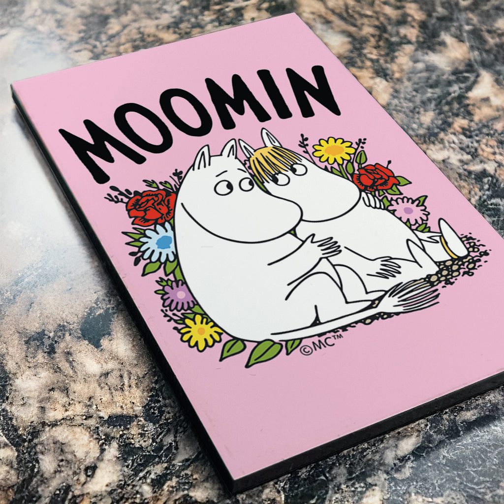 Moomin Moomintroll And Snorkmaiden Flowers Wooden Fridge Magnet