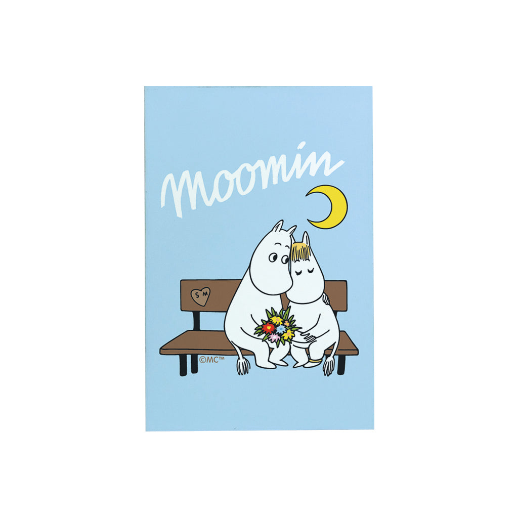 Moomin Moomintroll And Snorkmaiden On Bench Wooden Fridge Magnet