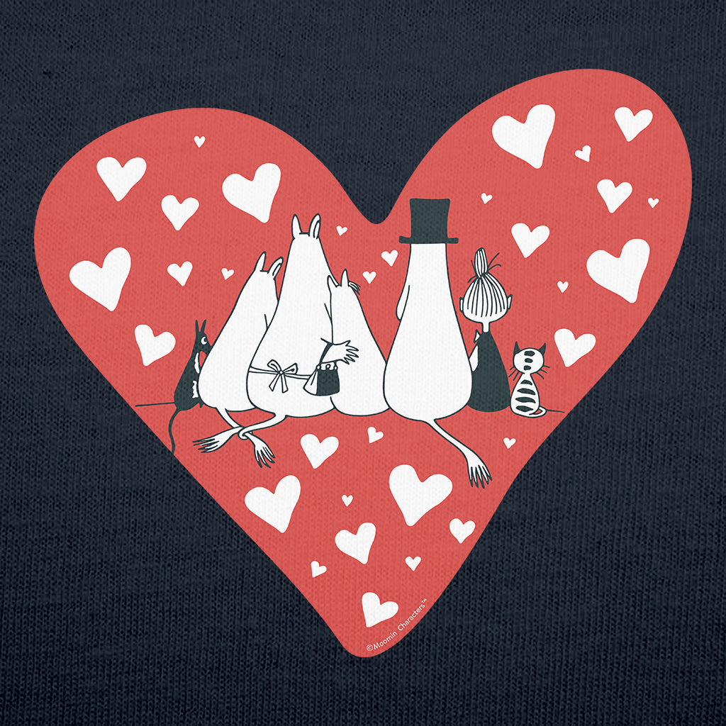 Moomin Family Love Hearts Adult Hoodie