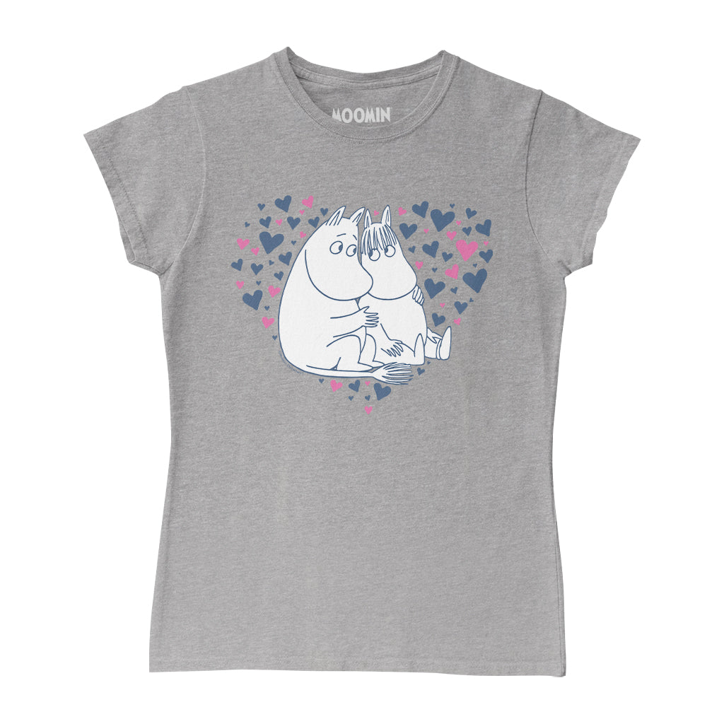 Moomin Moomintroll &amp; Snorkmaiden Love Hearts Women&#39;s T-Shirt | Moomin Shop US