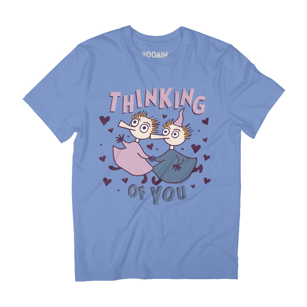 Moomin Thingumy And Bob Thinking Of You Love Hearts Adult T-Shirt | Moomin Shop US