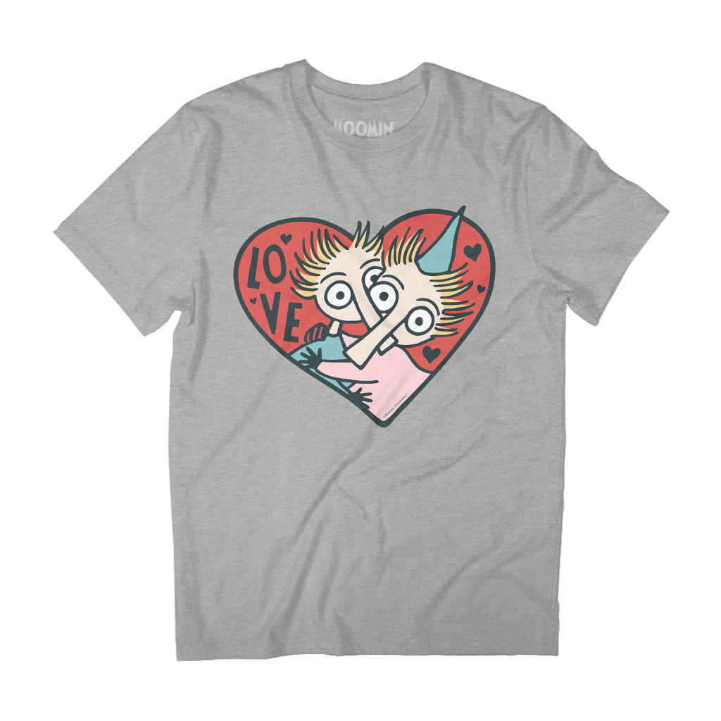 Moomin Thingumy And Bob Love Heart Adult T-Shirt | Moomin Shop US